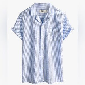 Volcom Boys Light Blue and White Striped Shirt
